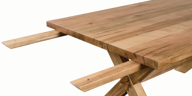 Crossbuck Dining Table with Extendable Leaves 40219042XEXFAWN