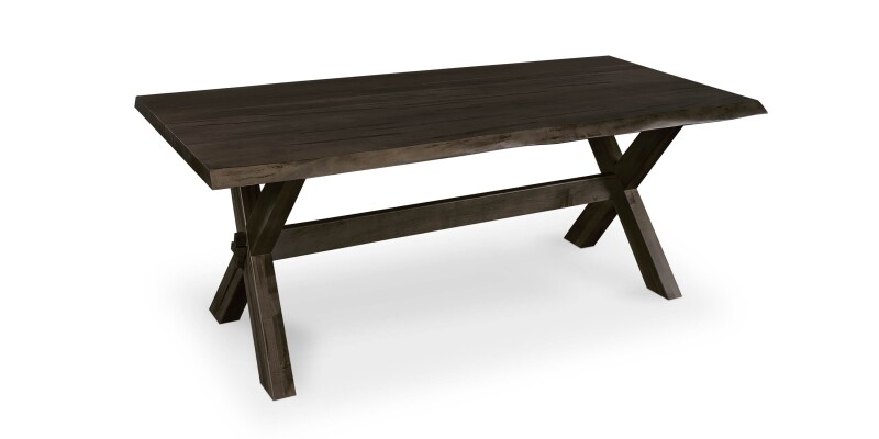 Crossbuck Live Edge Dining Table with Extendable Leaves 40219042XLEEXDKCHESTNUT