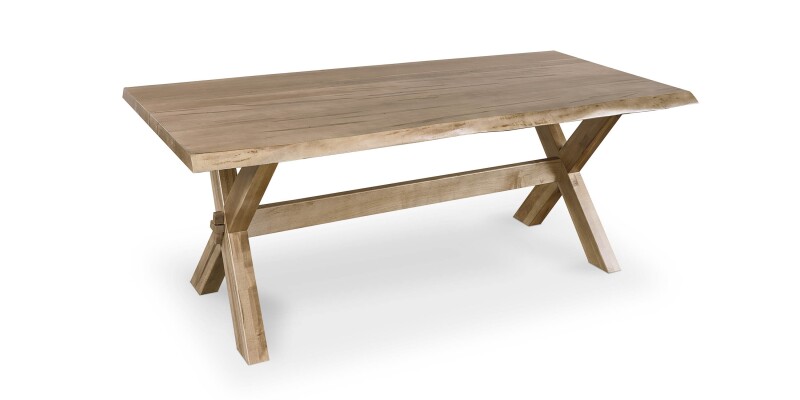 Crossbuck Live Edge Dining Table with Extendable Leaves 40219042XLEEXFAWN
