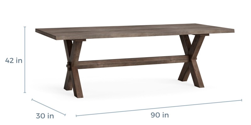 Crossbuck Live Edge Rectangle Dining Table 40219042XLESGG