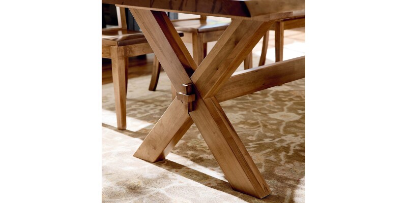 Crossbuck Live Edge Rectangle Dining Table 40219042XLESGG