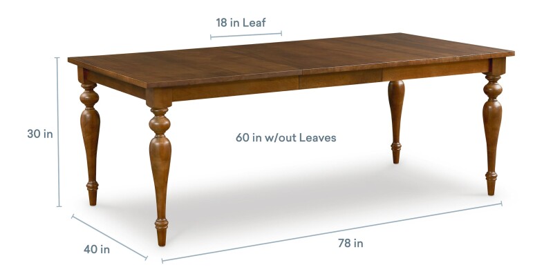 Amelia Maple Rectangle Dining Table with Leaf 40224060LF1PKAVENUE