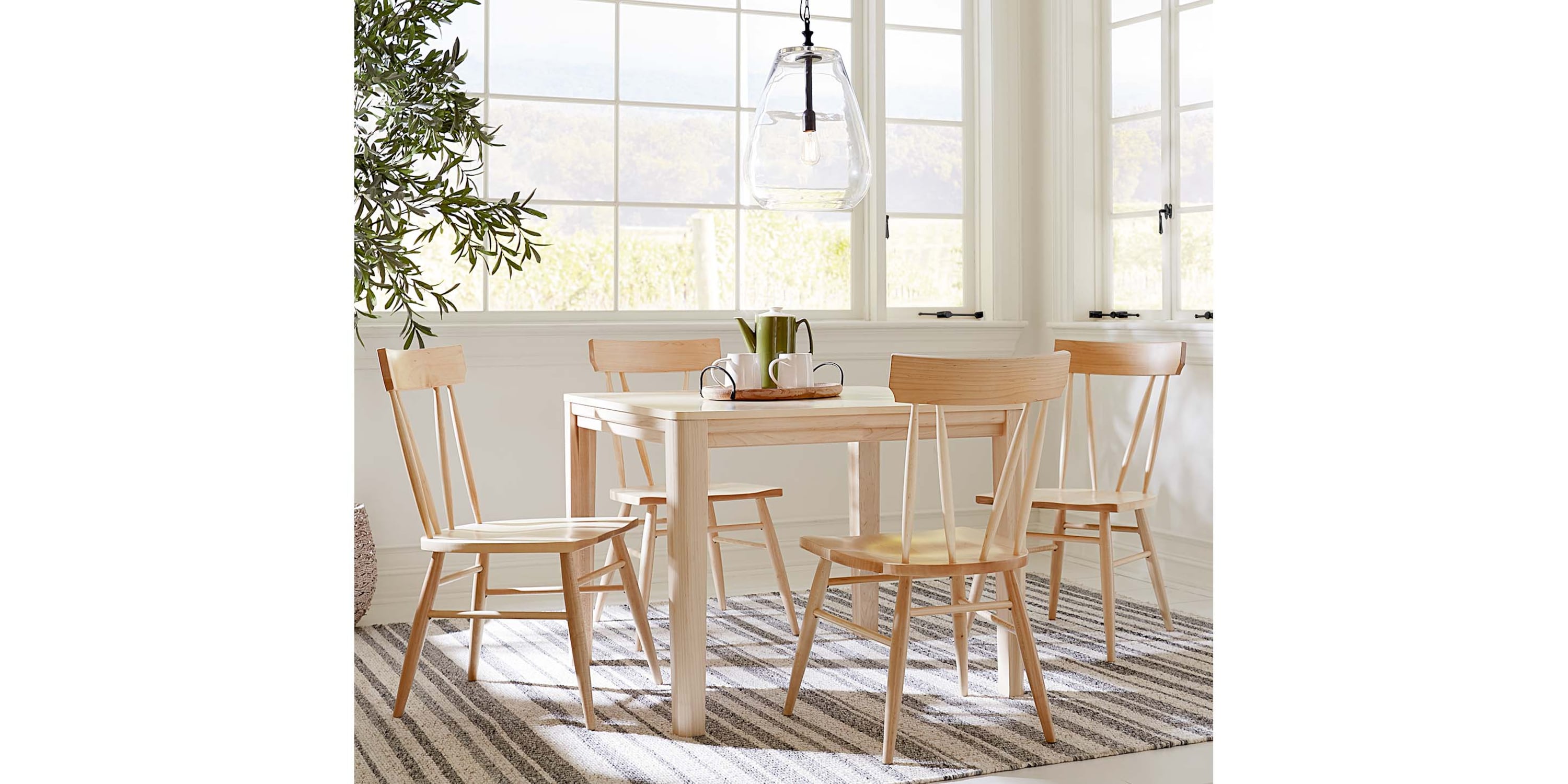 Origins Dandridge Square Dining Table with Leaf and Wallace Dining Chair Set 4025K38WAL4