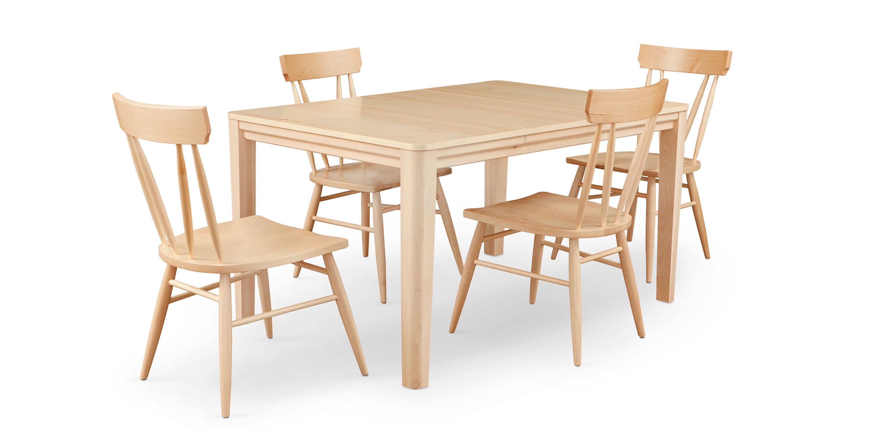 Origins Dandridge Square Dining Table with Leaf and Wallace Dining Chair Set 4025K38WAL4
