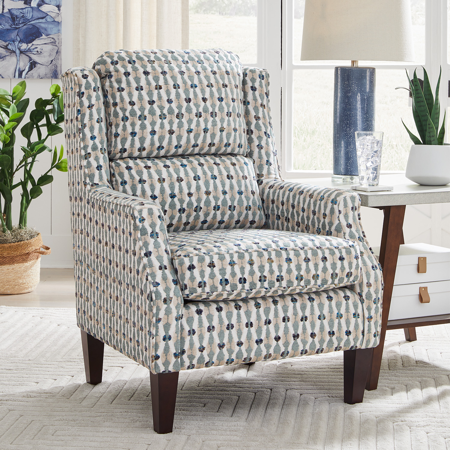 Sulton - Refined Wingback Chair, Tailored For Comfort - Dark Walnut - 4050DW 4050DW