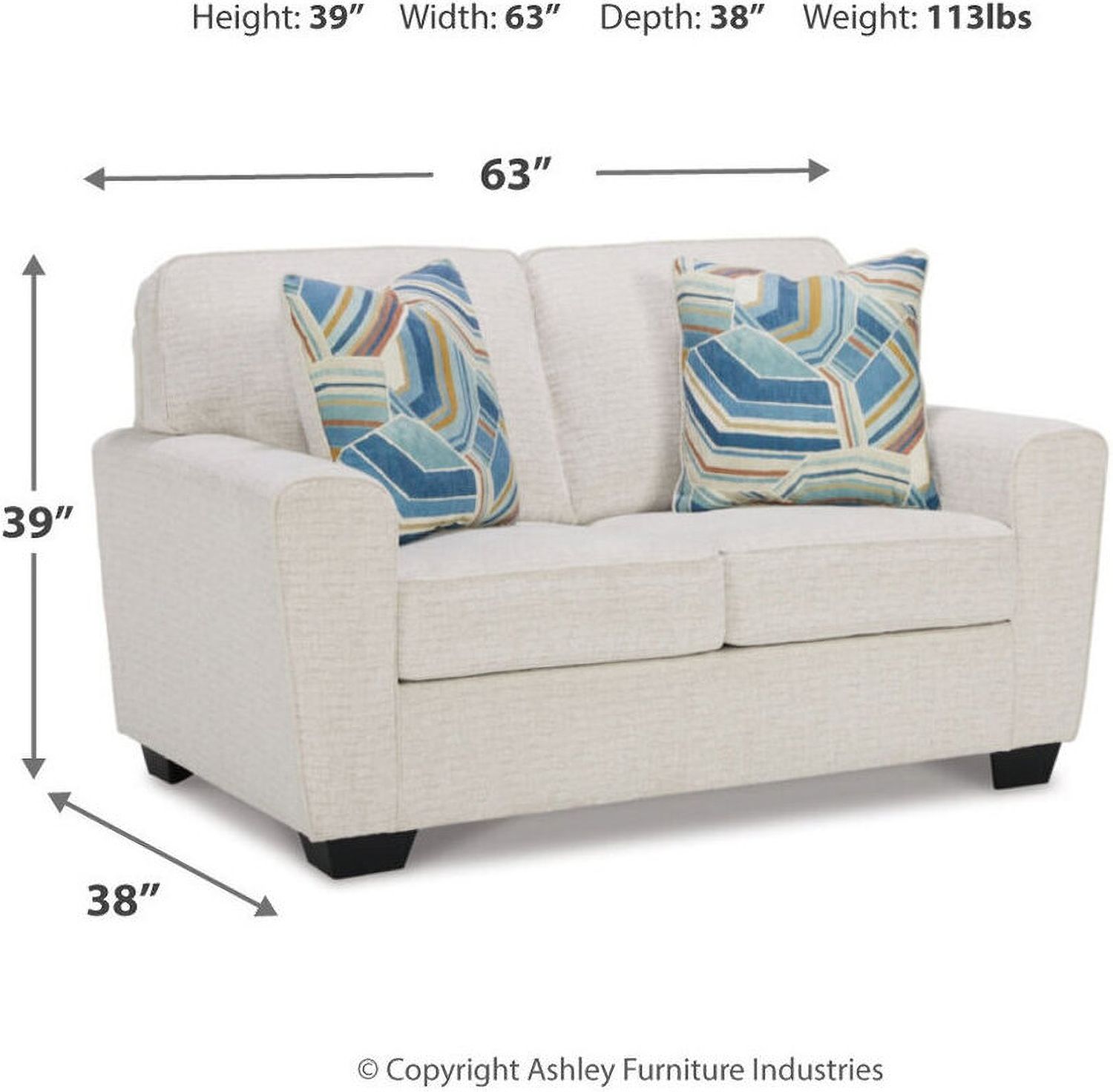 Cashton Loveseat In Snow 4060435