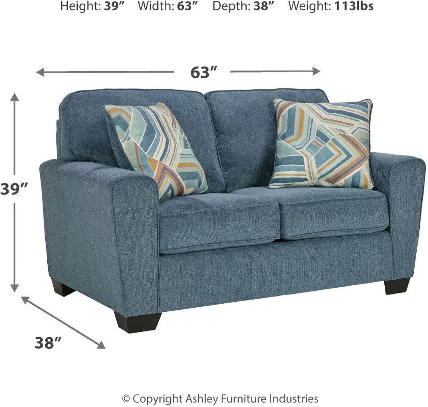 Cashton Loveseat In Blue 4060535