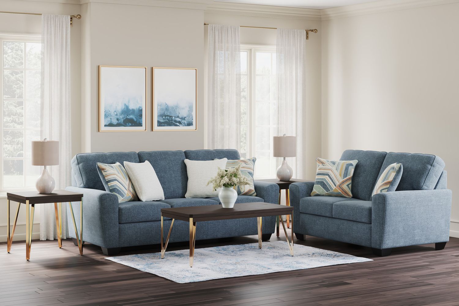 Cashton Loveseat In Blue 4060535