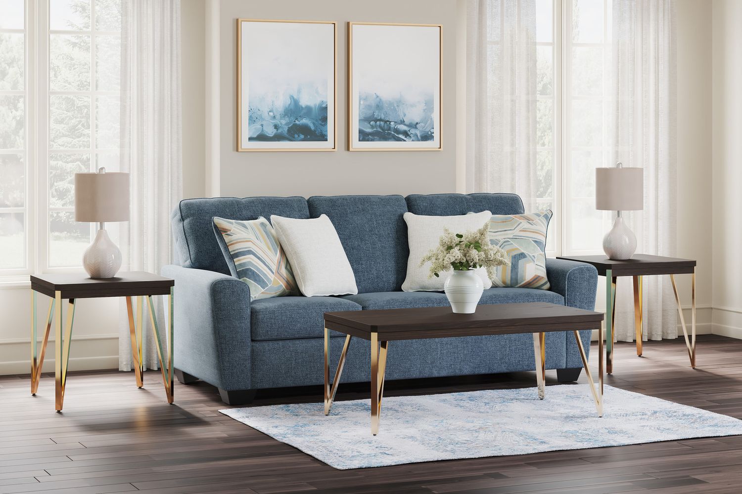 Cashton Sofa In Blue 4060538