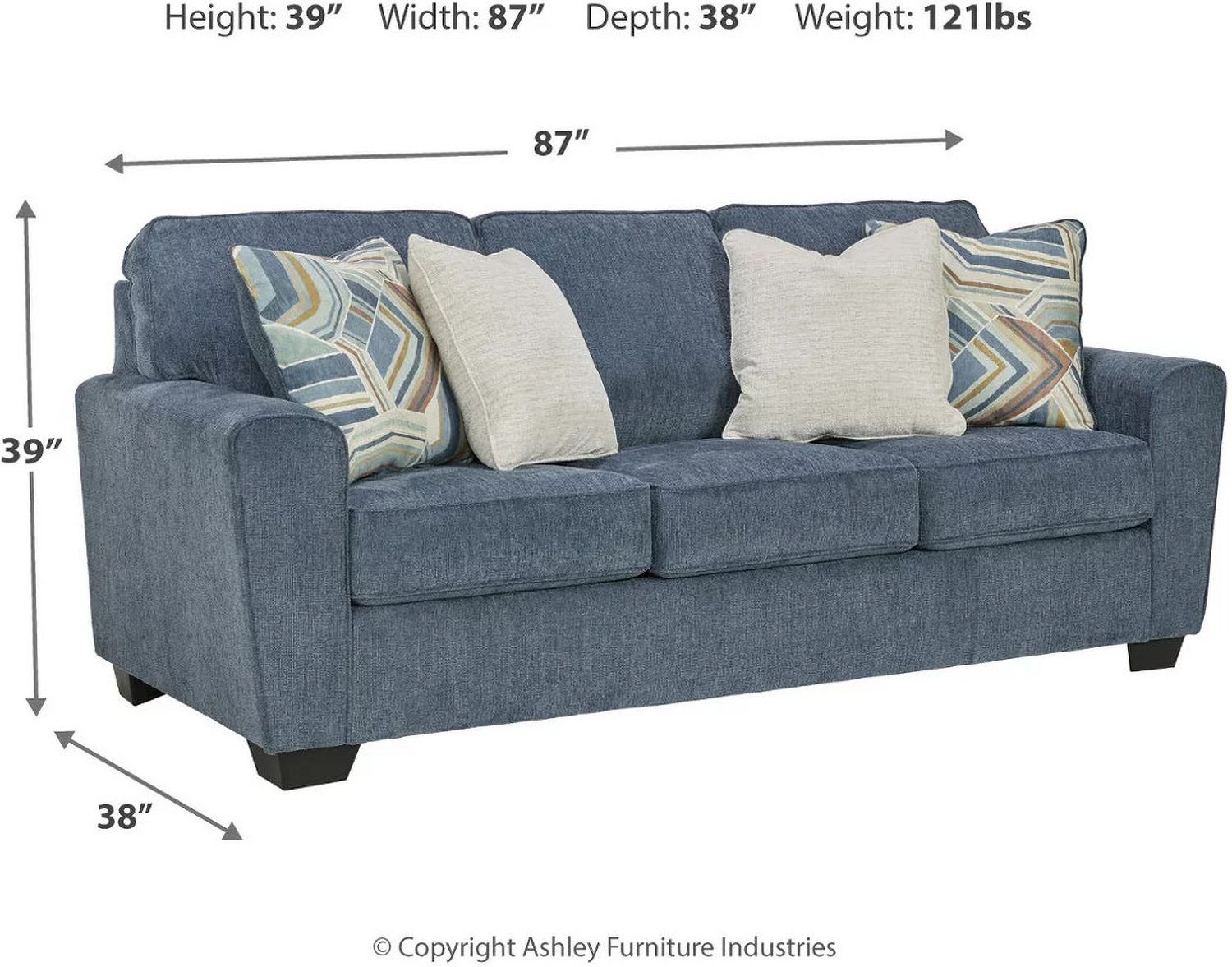 Cashton Living Room Set In Blue 40605U1