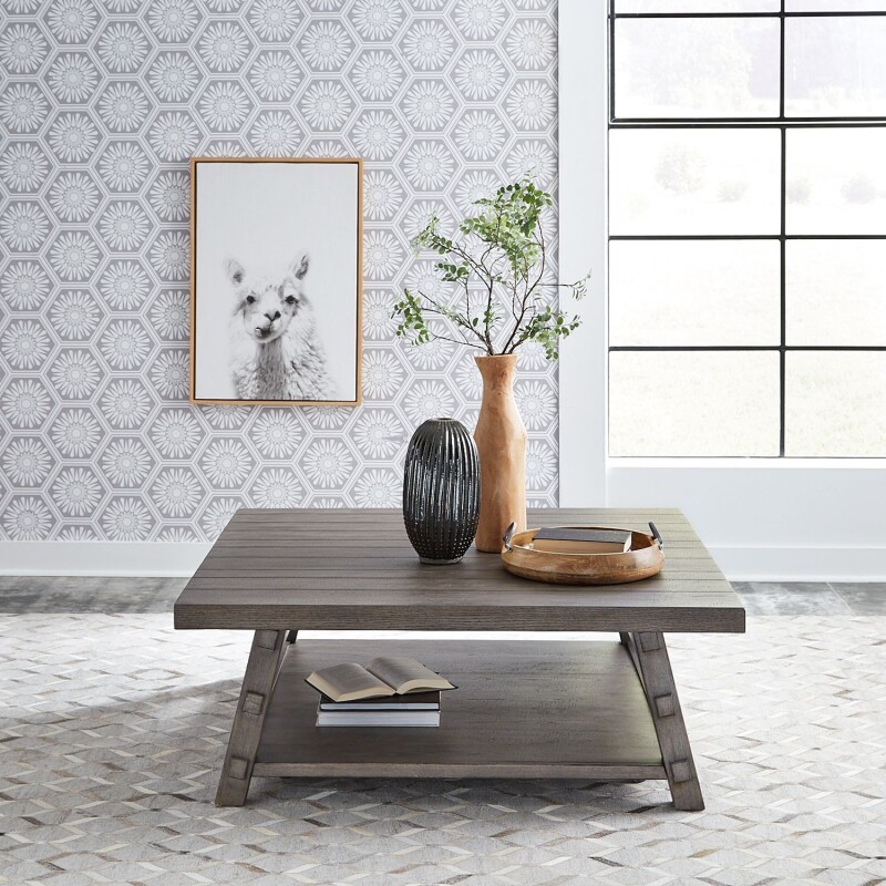 Modern Farmhouse Oversized Square Cocktail Table 406OT1014