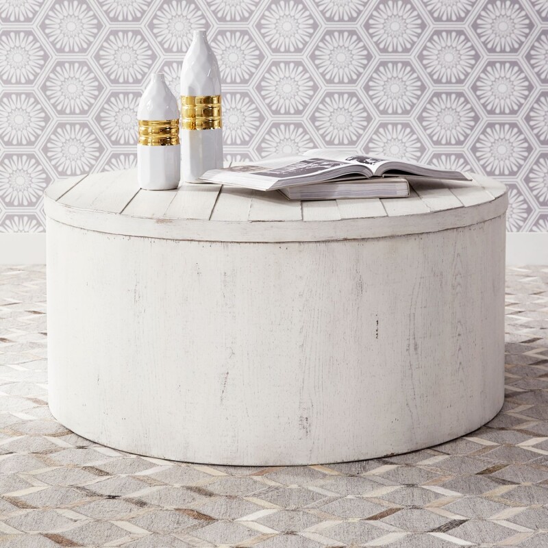 Modern Farmhouse Drum Cocktail Table 406WOT1011