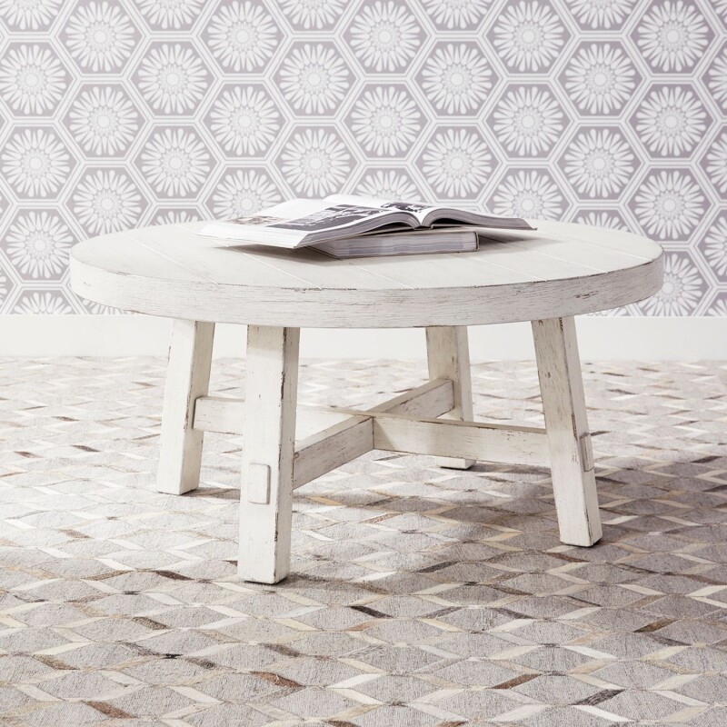 Modern Farmhouse Splay Leg Round Cocktail 406WOT1013
