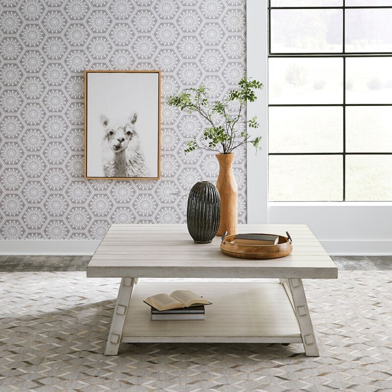 Modern Farmhouse Oversized Square Cocktail Table 406WOT1014