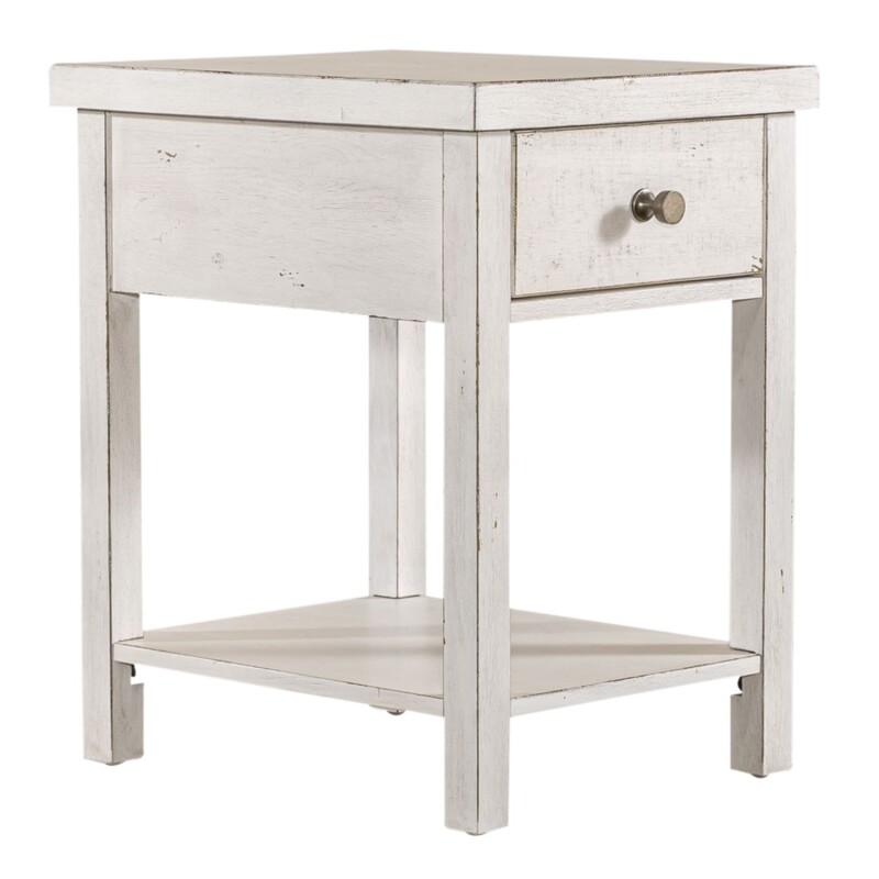 Modern Farmhouse Drawer Chair Side Table 406WOT1023