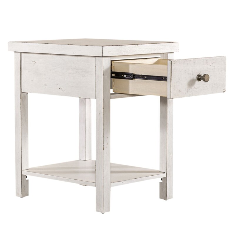 Modern Farmhouse Drawer Chair Side Table 406WOT1023