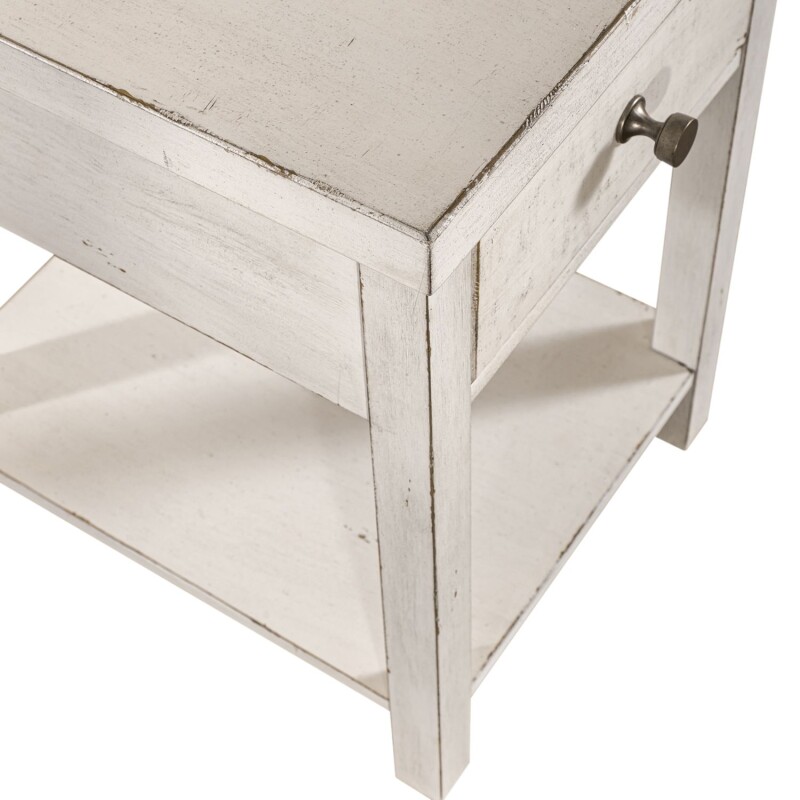 Modern Farmhouse Drawer Chair Side Table 406WOT1023