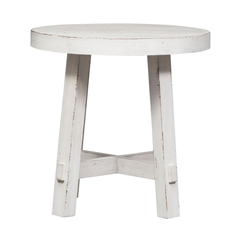 Modern Farmhouse Splay Leg Round End Table 406WOT1024