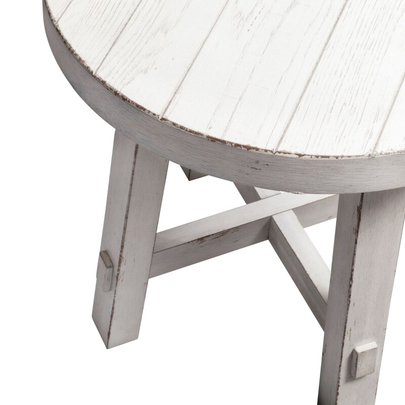 Modern Farmhouse Splay Leg Round End Table 406WOT1024