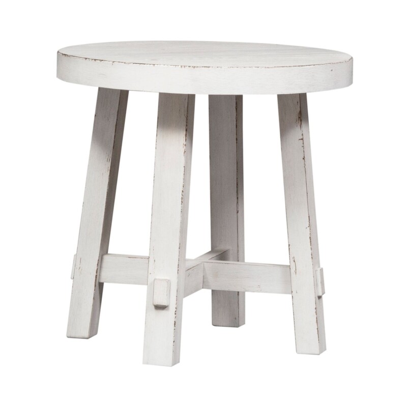 Modern Farmhouse Splay Leg Round End Table 406WOT1024