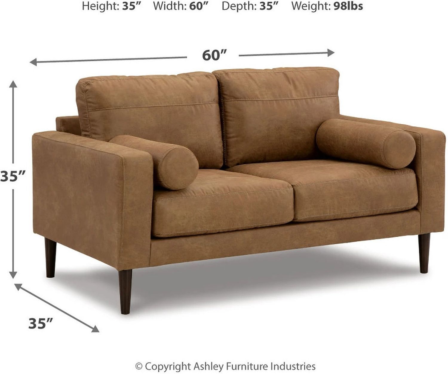 Telora Loveseat In Caramel 4100235
