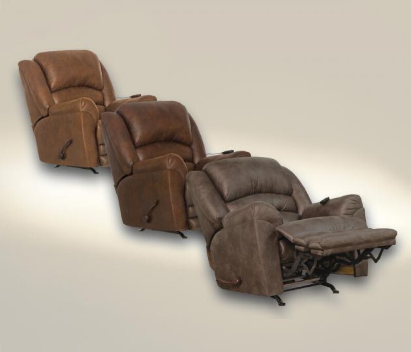 Hayden 4107 Chaise Rocker Recl w/Heat/Massage & Oversize Xtra Comfort Footrest 41072