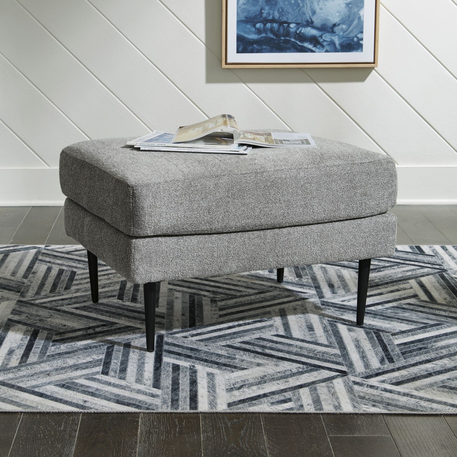 Hazela Ottoman In Charcoal 4110214