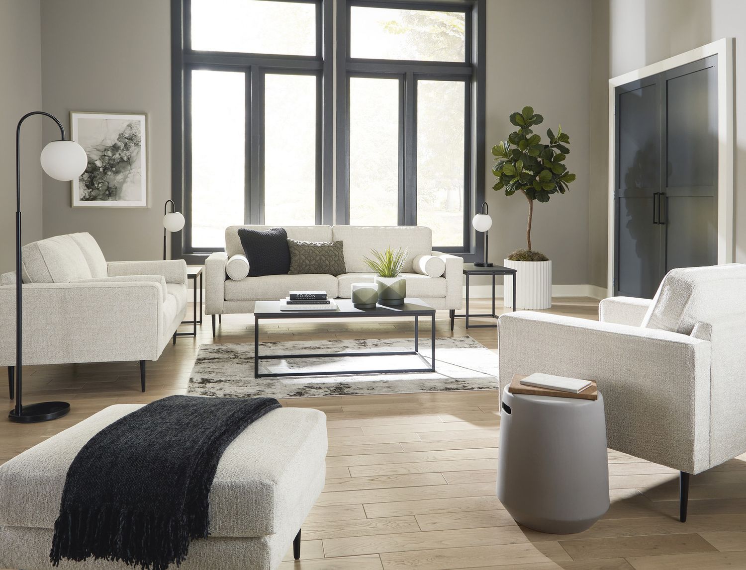 Hazela Ottoman In Sandstone 4110314
