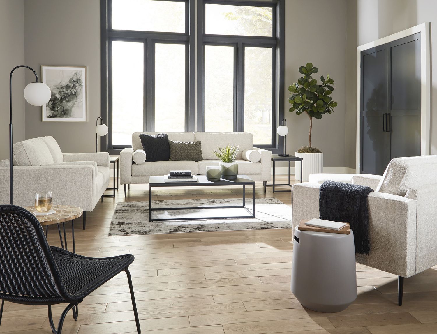 Hazela Ottoman In Sandstone 4110314