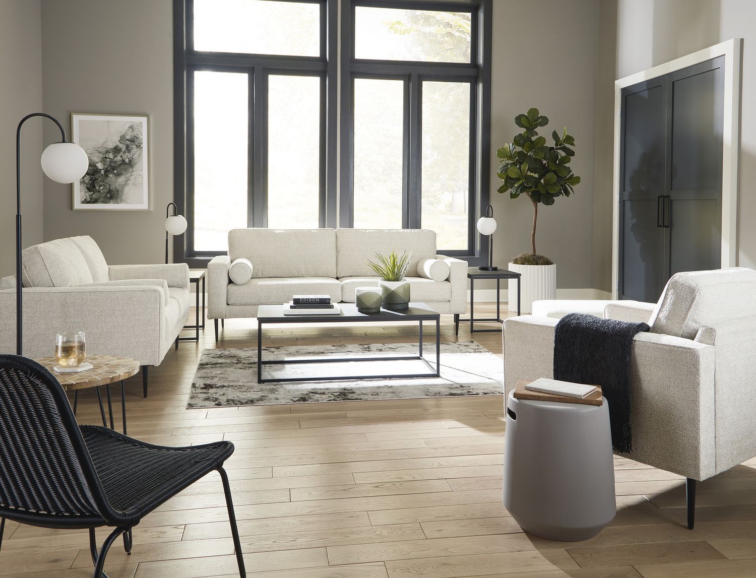 Hazela Ottoman In Sandstone 4110314