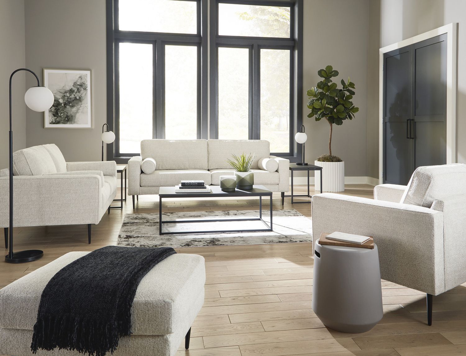 Hazela Ottoman In Sandstone 4110314