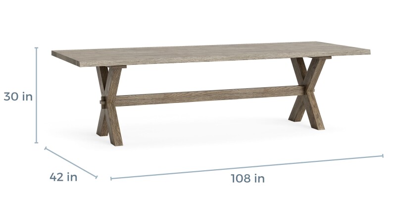 Crossbuck Live Edge Rectangle Dining Table 41210842XLE