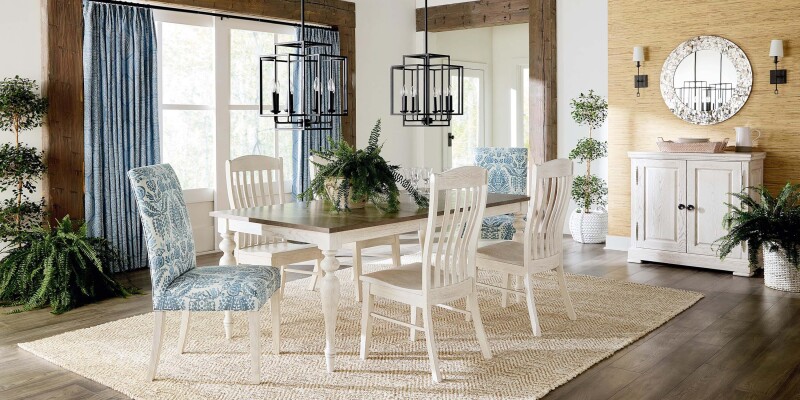 Amelia Oak Rectangle Dining Table with Leaf 41224060LF2CUMBERLANDVWHITE