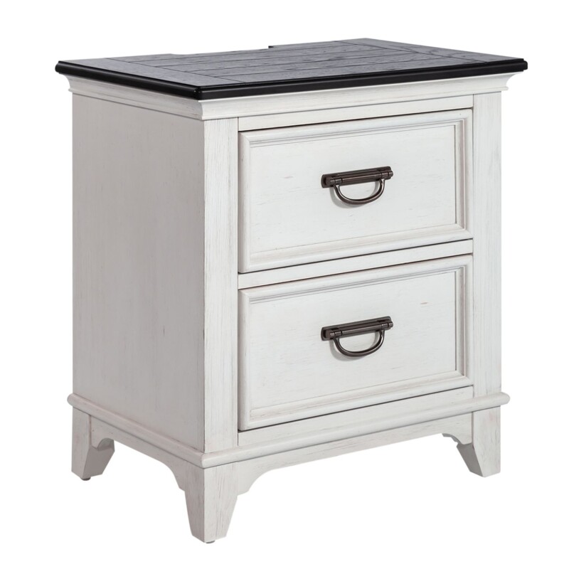 Allyson Park 2 Drawer Night Stand w/ Charging Station 417BR60