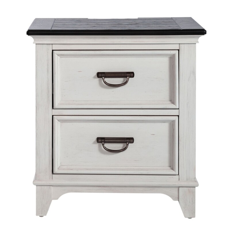 Allyson Park 2 Drawer Night Stand w/ Charging Station 417BR60