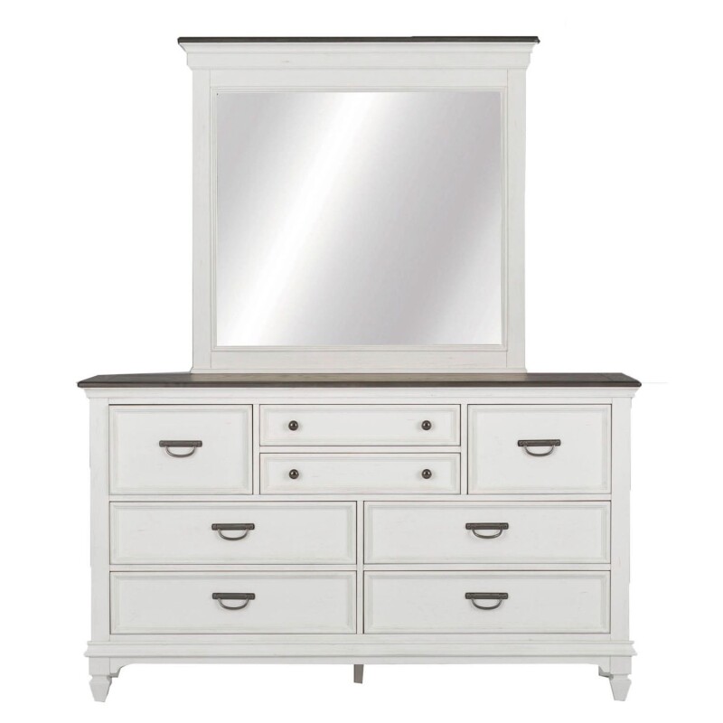 Allyson Park King Panel Bed, Dresser & Mirror, Chest, Night Stand 417BRKPBDMCN