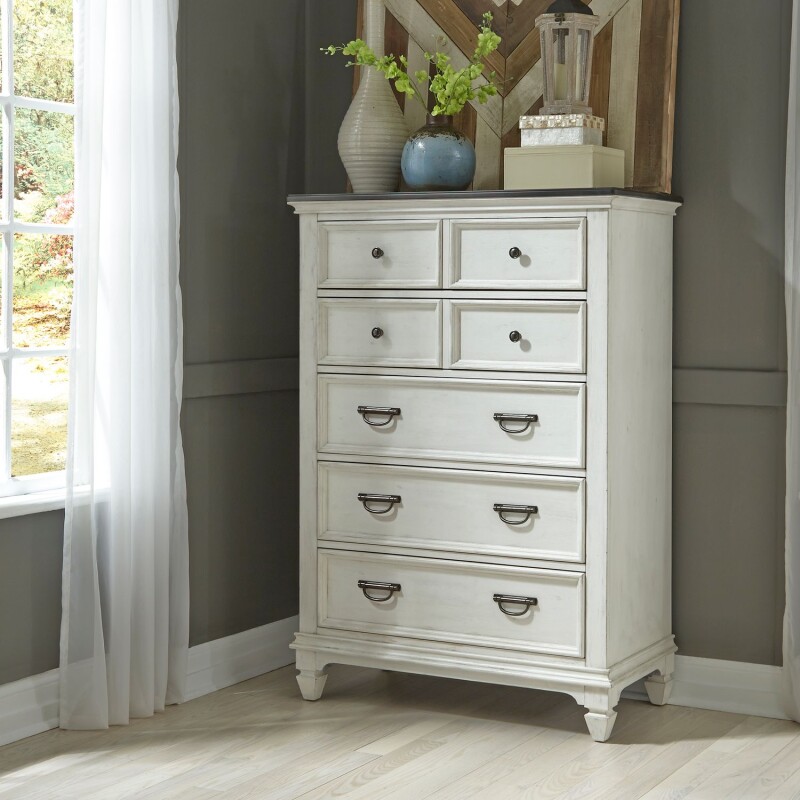 Allyson Park King Panel Bed, Dresser & Mirror, Chest, Night Stand 417BRKPBDMCN