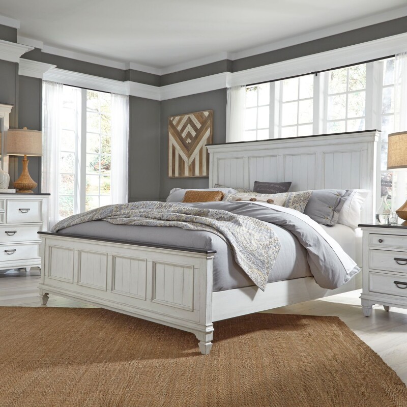 Allyson Park King Panel Bed, Dresser & Mirror, Night Stand 417BRKPBDMN