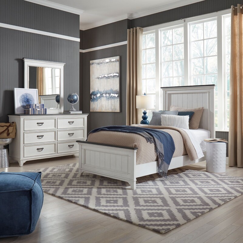 Allyson Park Full Panel Bed, Dresser & Mirror 417YBRFPBDM
