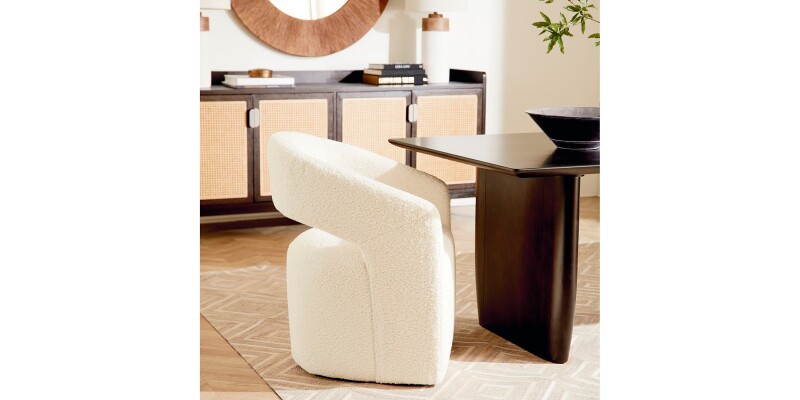 Aries Upholstered Dining Chair with Casters 4200N680