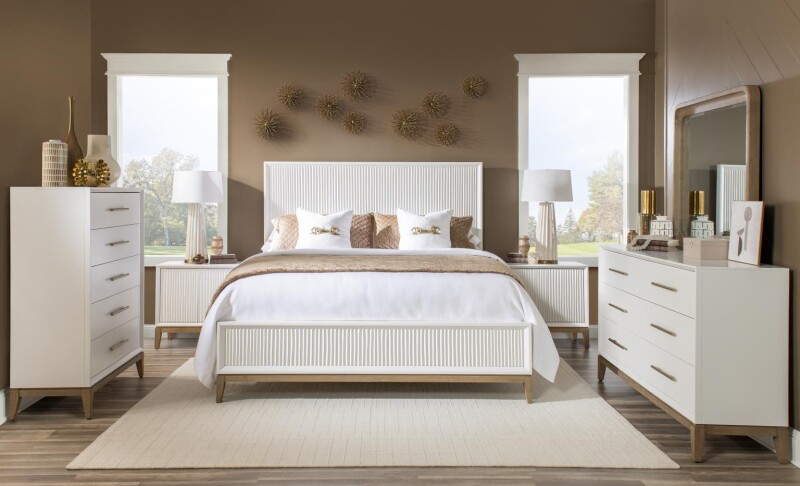 4230 Melrose BR Complete Sculpted Panel Bed King 6/6 42304506K