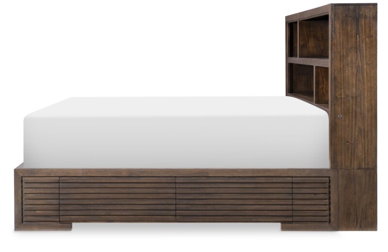 4290 Architect BR Complete Bookcase Bed W. 1 Side Storage Queen 5/0 42904208K