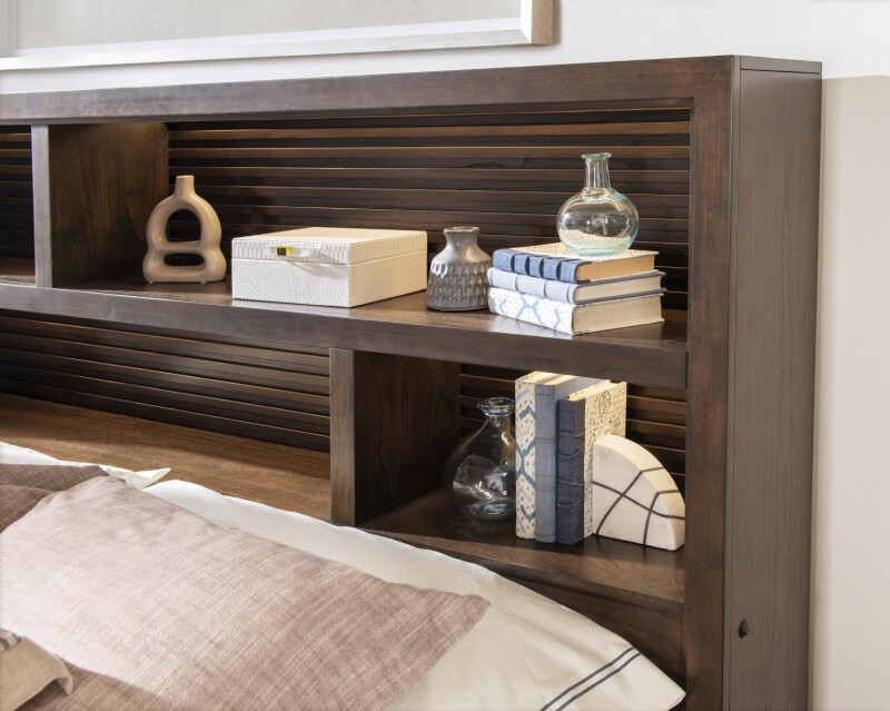 4290 Architect BR Complete Bookcase Bed W. 1 Side Storage Queen 5/0 42904208K