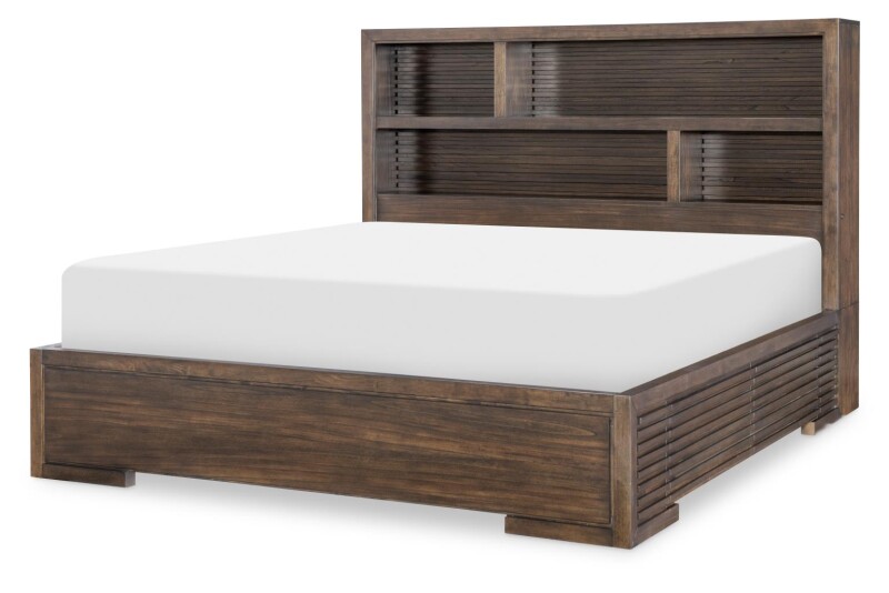 4290 Architect BR Complete Bookcase Bed W. 2 Side Storage Queen 5/0 42904211K