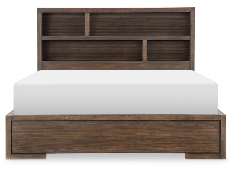 4290 Architect BR Complete Bookcase Bed W. 2 Side Storage Queen 5/0 42904211K