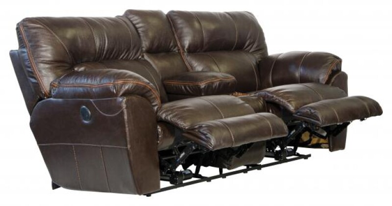 Milan 434 Lay Flat Reclining Console Loveseat 4349