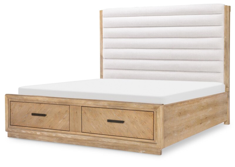 Complete Cal King Channeled Upholstered Storage Bed 6/0 43804607K