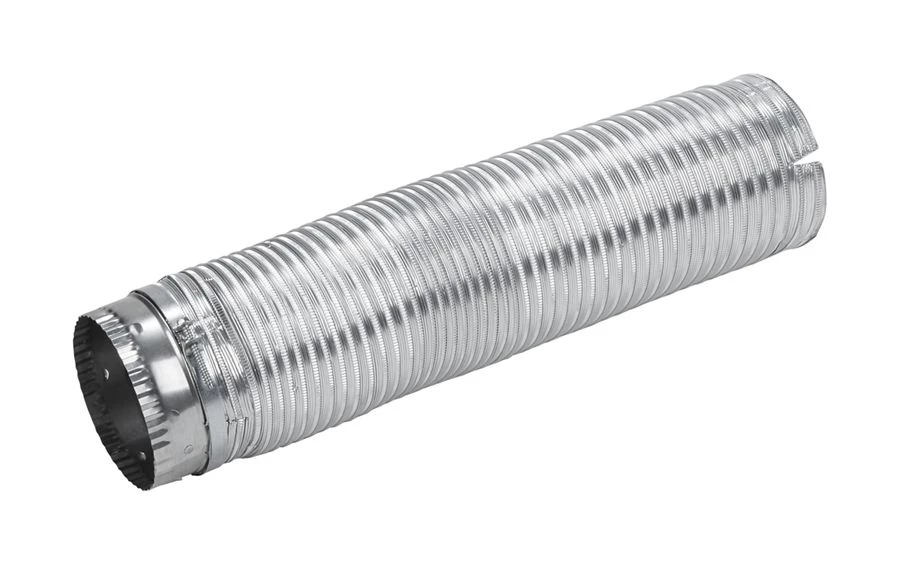 5' Dryer Exhaust Duct of snap-lock metal, with 1 male fitting and 1 female fitting for standard 4" exhaust openings 4396009RP