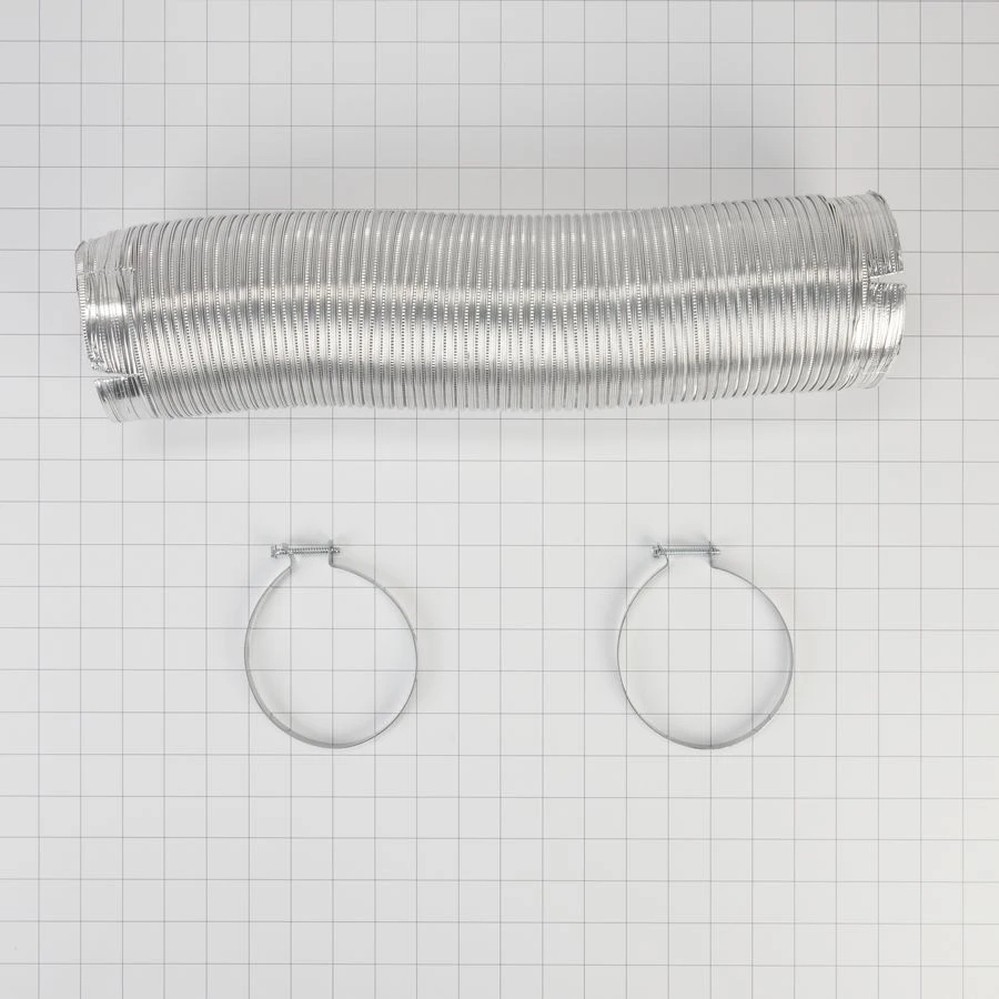 8' Dryer Exhaust Duct Kit with slit-cuff ends for male or female 4" openings, including 2 clamps 4396727RP