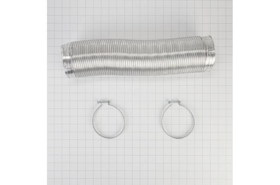 8' Dryer Exhaust Duct Kit with slit-cuff ends for male or female 4" openings, including 2 clamps 4396727RP